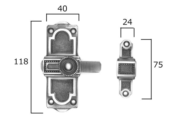 画像3: 真鍮製　装飾ラッチ　BL-1　AB (3)