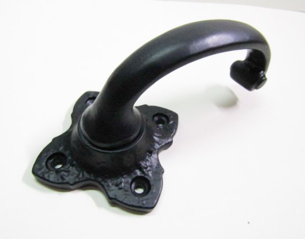 画像3: ブラックアイアン　レバーハンドル　空錠　錠前　ロートアイアン　SH0008　ラッチ付きSHTB001 3" (3)