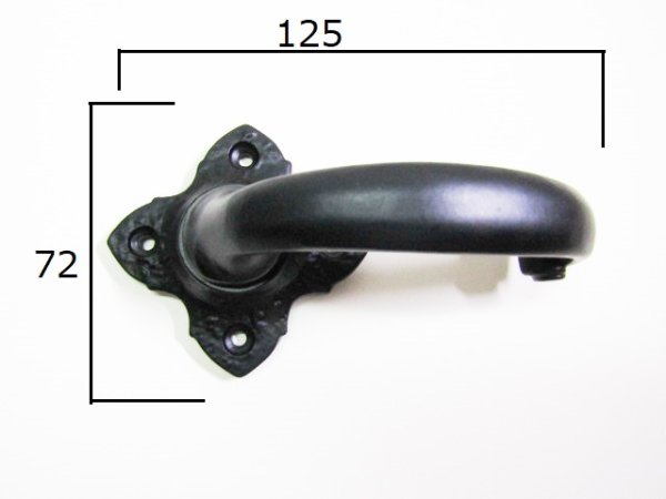 画像4: ブラックアイアン　レバーハンドル　空錠　錠前　ロートアイアン　SH0008　ラッチ付きSHTB001 3" (4)